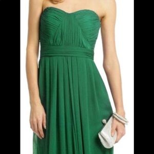 Badgley Mischka Emerald Green Chiffon Gown